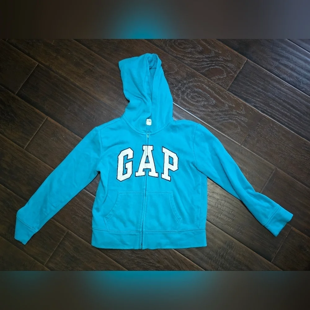 Gap Kids Full Zip Logo Blue Hoodie XXL